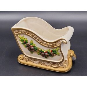 Napcoware Sleigh Planter Japan Christmas Vintage Holiday 70s 80s Candy Dish